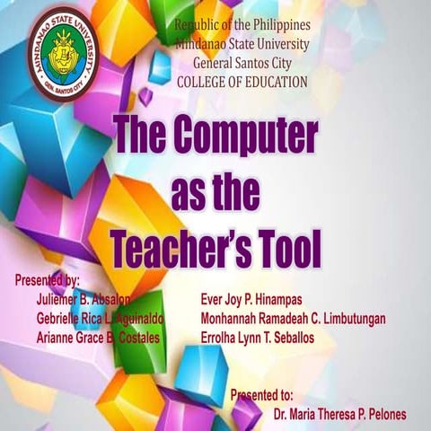 Computer as the Teacher's Tool