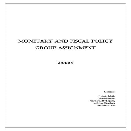 Monetary and Fiscal Policy