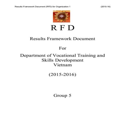 R F D  Results Framework Document - Group 5