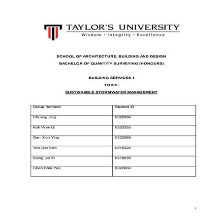 Group 5   sustainable stormwater management(building services1)