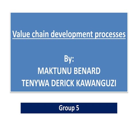 AGRI-VALUE CHAIN DEVELOPMENT PROCESSES