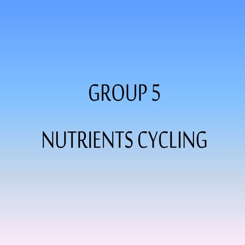 Nutrient Cycling 