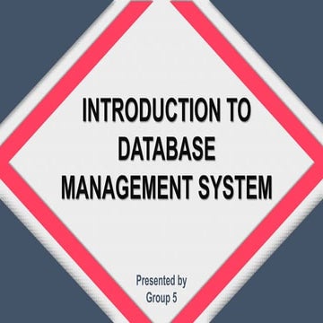 INTRODUCTION TO DATABASE MANAGEMENT SYSTEM | PPT