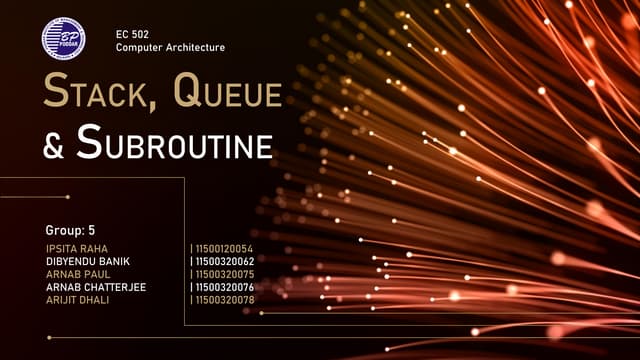 Stack Queue SubRoutine | PPT