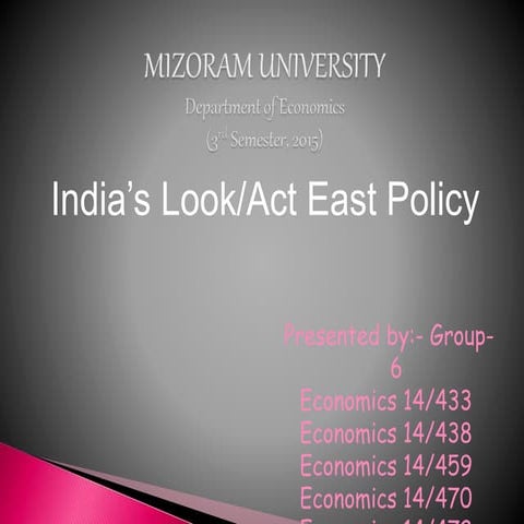 Act East Policy of India