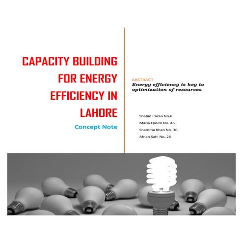 Group 6 concept note   capacity building for energy efficiency in lahore