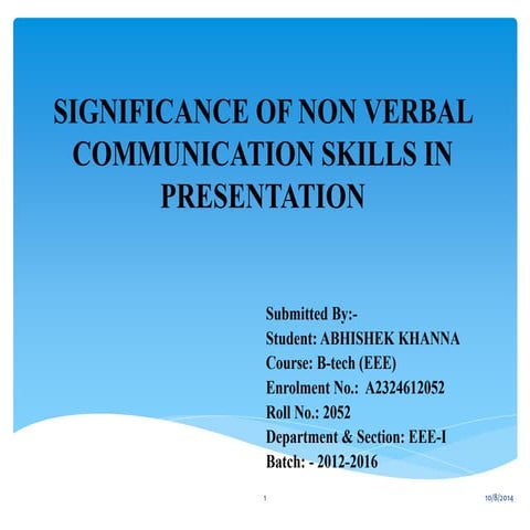 Non-Verbal Communication Skills
