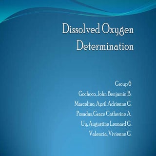 Group 6 dissolved oxygen determinat...