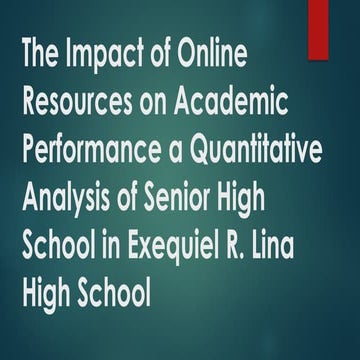 Research Presentation - The Impact of Online Resources