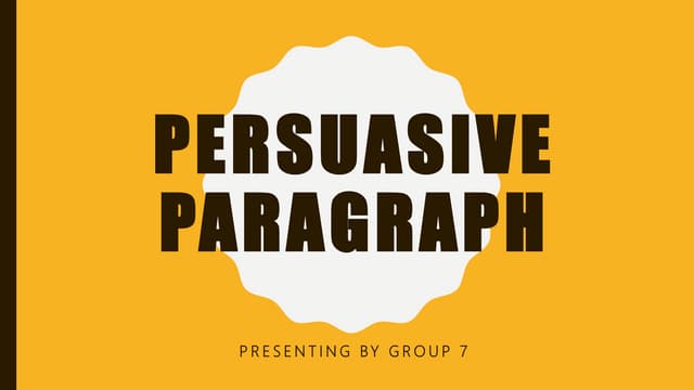 PERSUASION PARAGRAPH