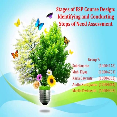 [Group 7] Stages of ESP Course Design: Identifying and Conducting Steps of Ne...