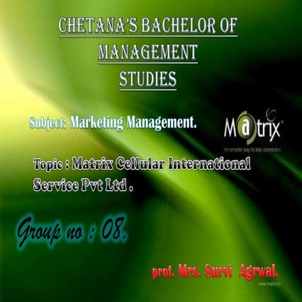 Matrix celluar international  service pvt. ltd.