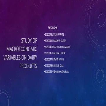 Study of macroeconomic variables on dairy products