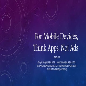 For mobile Devices, Think apps not ads