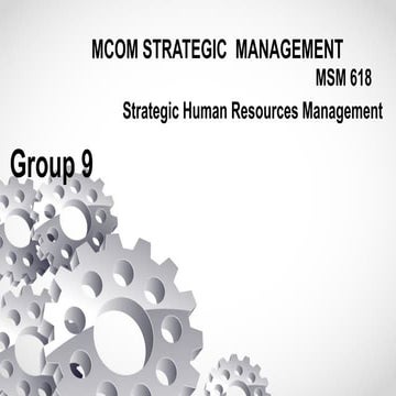 Strategic Human Resource Management in practice