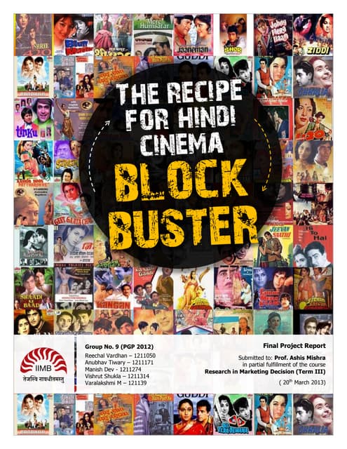 Recipe for Hindi Cinema Blockbuster: Research for Marketing Decisions