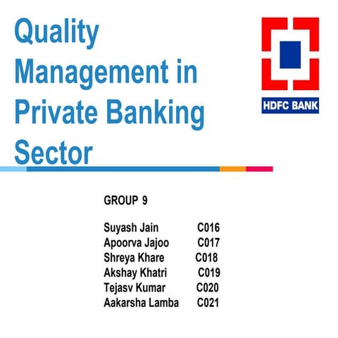 Total Quality Management in Banking Sector
