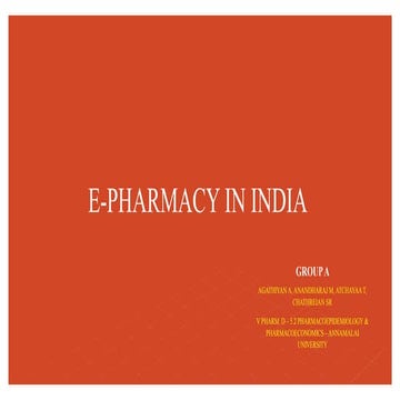 E-Pharmacy in Inida