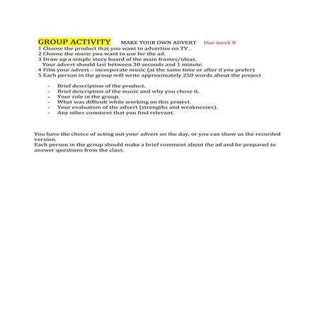 Group advert project