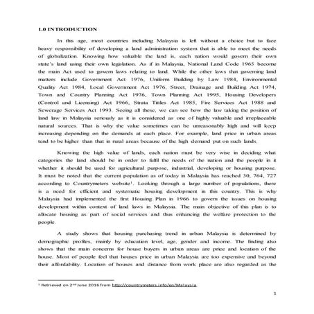 LEGAL ISSUES ON HOUSING DEVELOPMENT WITHIN THE CONTEXT OF LAND LAW IN MALAYSIA