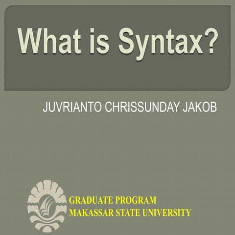 What is Syntax in English | PPT