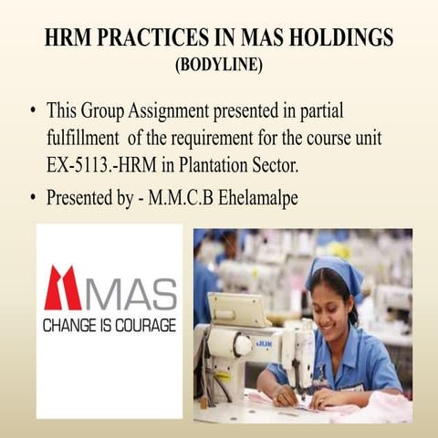 HRM Practices In MAS Holdings