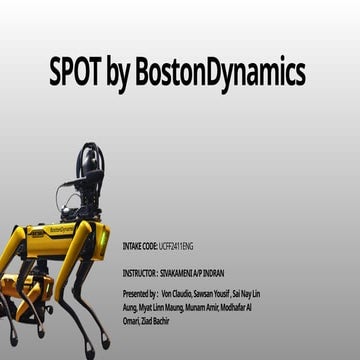 Comprehensive Overview of Boston Dynamics' SPOT Robot: Design ...