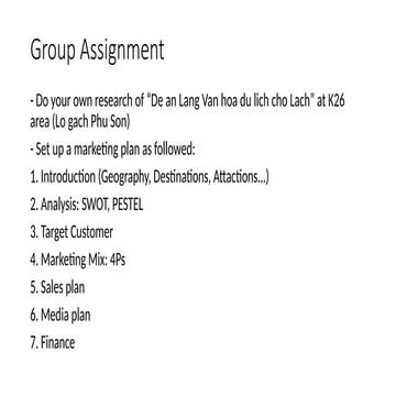 Group Assignment tourism marketing ppppt | PPTX