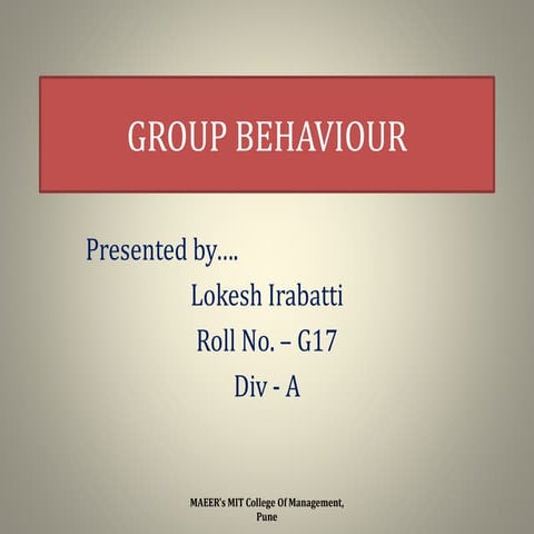 Group behaviour ppt