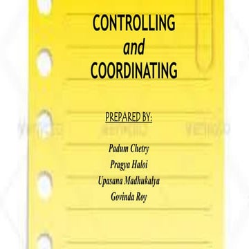 Co-ordination and Controling