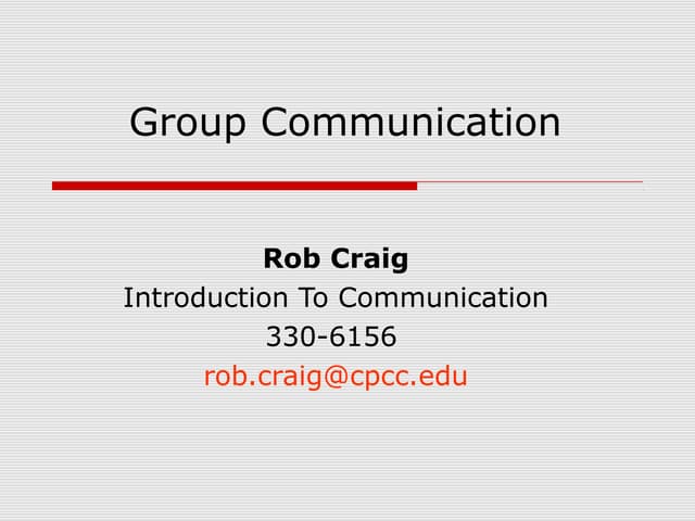 Group communication (revised 2.0) 