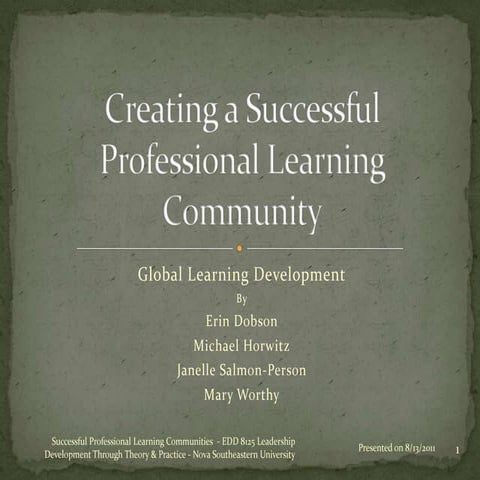 Tool for implementing Professional Learning Communities in your school