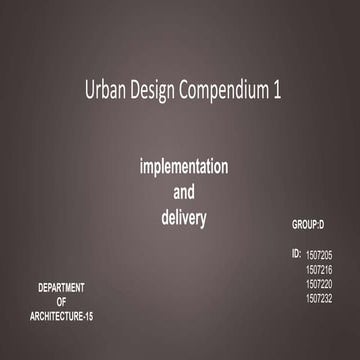 URBAN DESIGN COMPENDIUM 1 & 2..(IMPLEMENTATION AND  DELIVERY}