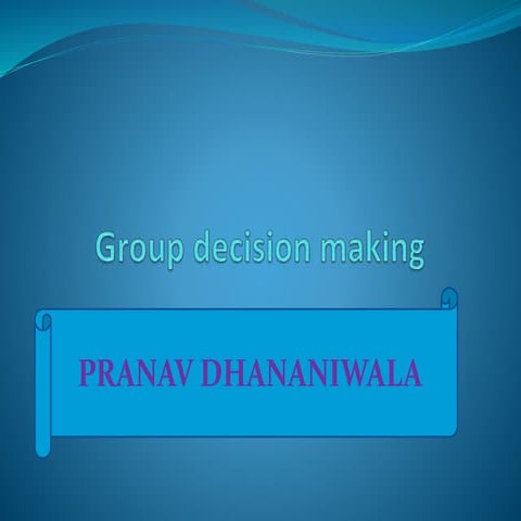 Group decision making