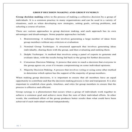 GROUP DECISION MAKING AND GROUP SYNERGY.docx