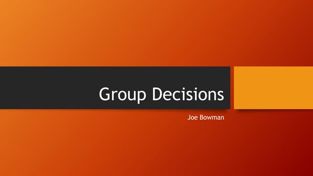 Group decisions