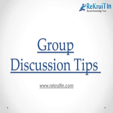 Tips on Group Discussion
