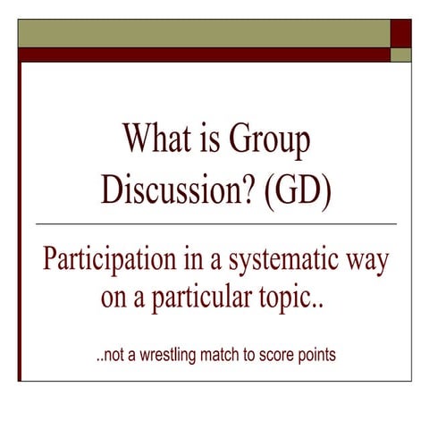 Group discussion tips
