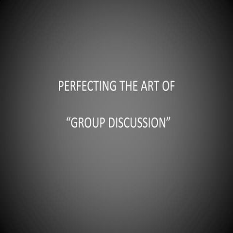 Group discussion