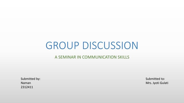 Group discussion