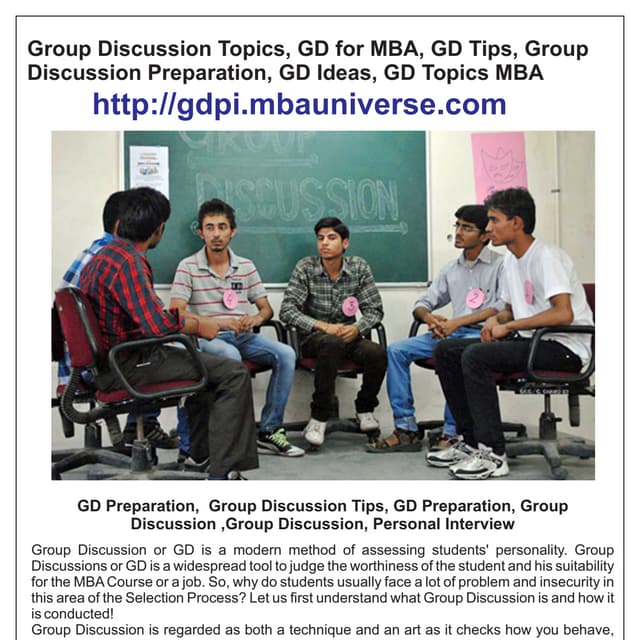 Group discussion topics, gd for mba, gd tips, group discussion preparation, g...