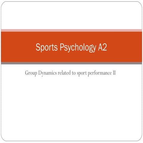 Group dynamics II