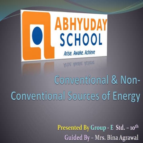 conventional and non conventional sources of energy
