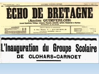 Inauguration du Groupe Scolaire de Clohars-Carnoët - 1933