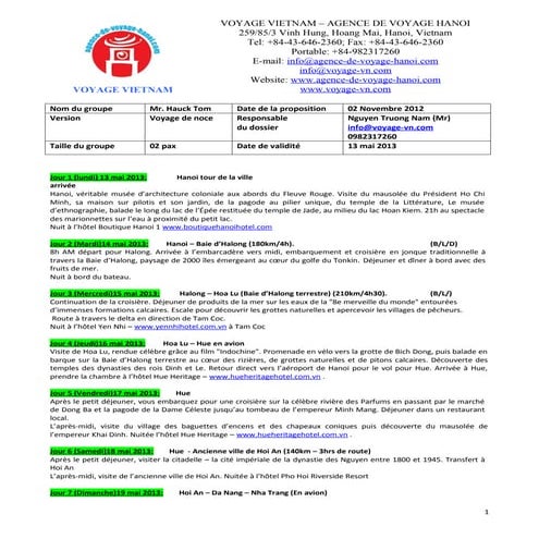 Voyage de noce chez Voyage Vietnam