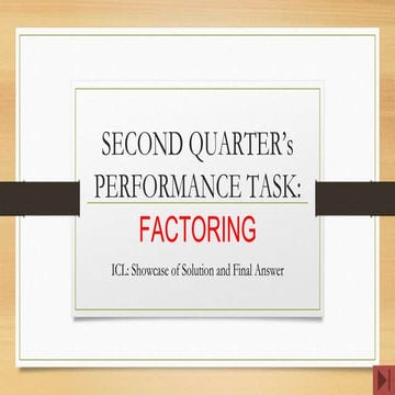 Second Quarter Group F Math Peta - Factoring (GCMF, DTS, STC, DTC, PST, QT1, ...