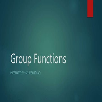 Group functions | PPT