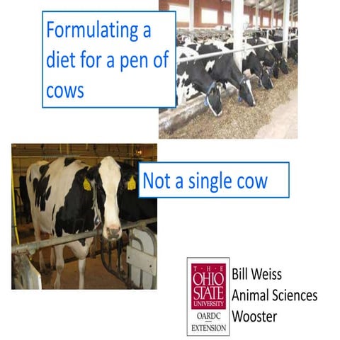 Formulating Diets for Groups of Lactating Cows