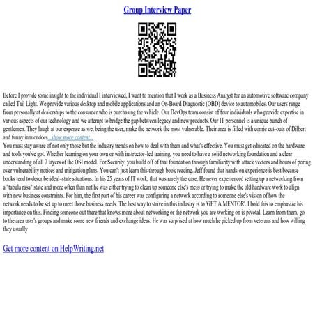 Adolescent Interview Essay | PDF