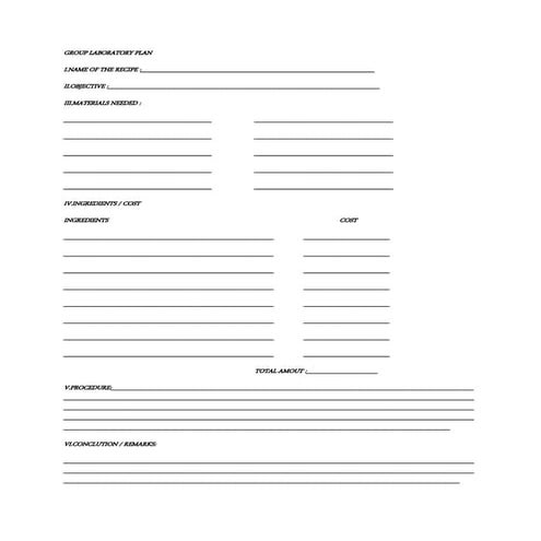 Group laboratory plan | PDF